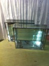 Pair of chromed display cases