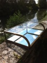 Brass and curved glass flatvintage display case
