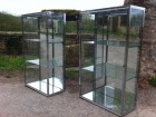 Pair of chromed display cases