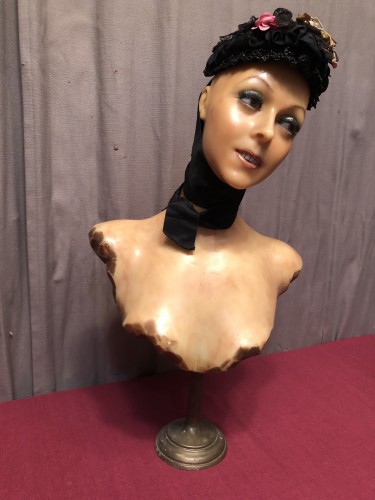 Old wax mannequin bust.
