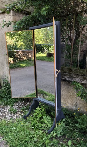 Antique large triptych mirror.