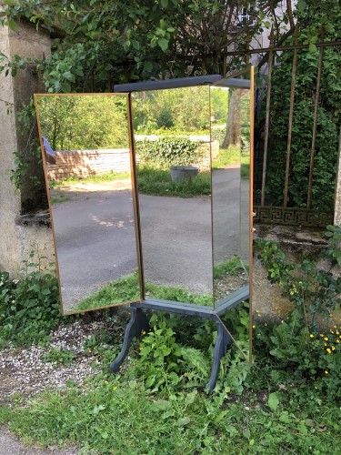 Antique large triptych mirror.