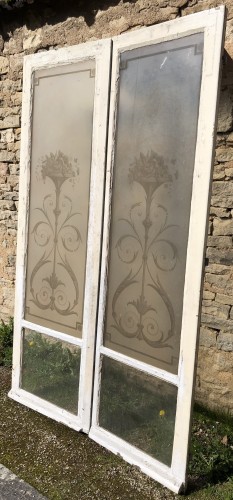 Old decorated double glass window.