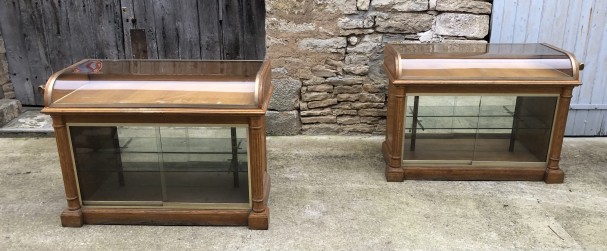 Pair of store display counters.