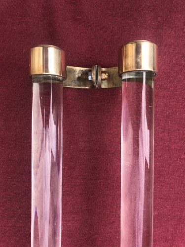 Two old pairs of door handles from a luxury store