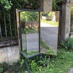 Antique large triptych mirror.
