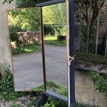 Antique large triptych mirror.