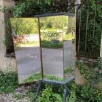 Antique large triptych mirror.