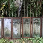 Pharmacy glass door panels.