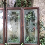 Pharmacy glass door panels.
