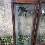 Pharmacy glass door panels.