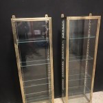 Pair of old wall display cases.