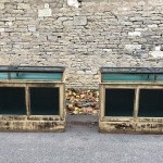 Pair of old store display counters.
