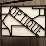 Old optician's sign.optical store.