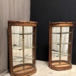 Pair of old wall display cases.