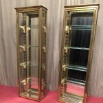 Pair of antique shop wall display cases.