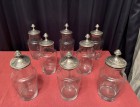 Set of eight bottles, confectionery jars.(sold)