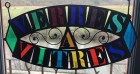 Old glazier's sign, stained glass maker.