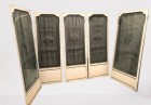 Set of five old glass doors for a bakery, pastry shop, confectionery shop, chocolatier.