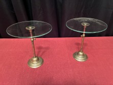 Pair of old small display stands.