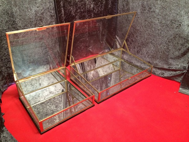 Set of two vintage shop display cases