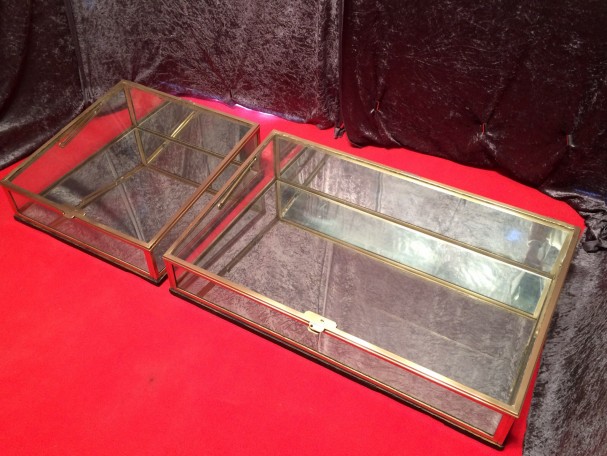 Set of two vintage shop display cases