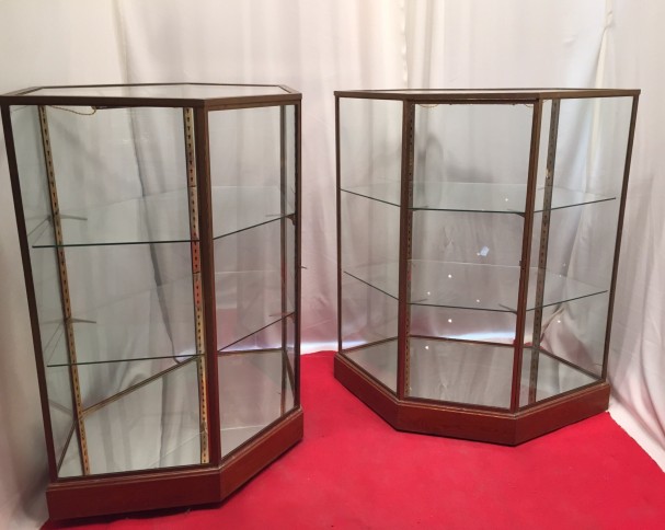 Pair of vintage shop display cases