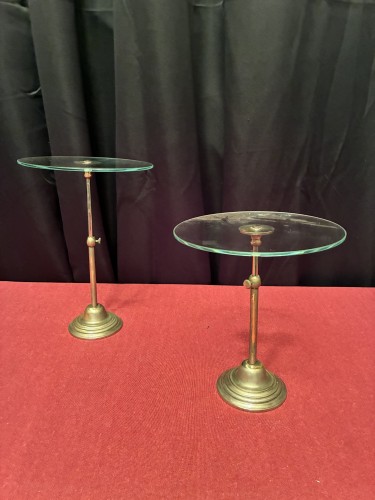 Pair of old small display stands.