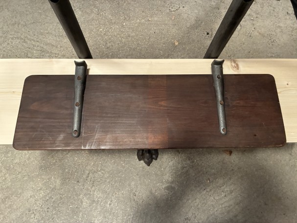 Antique display stand, draper's shelves.