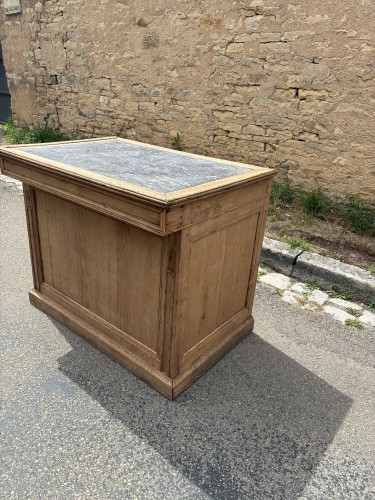 Antique counter furniture, shop till, trade.