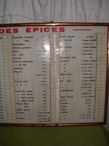 French bakery price list of spices