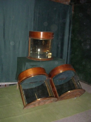 Vintage hat shop display cases