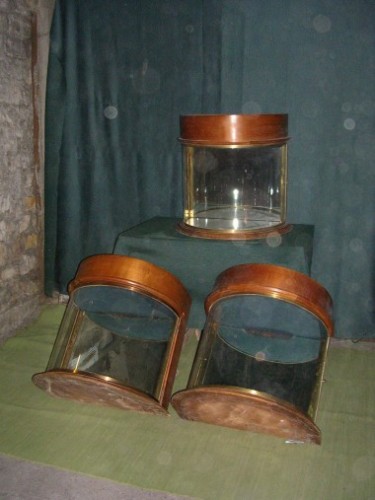 Vintage hat shop display cases