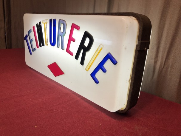 Old dry cleaners sign.