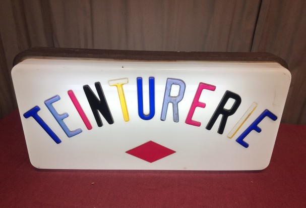 Old dry cleaners sign.