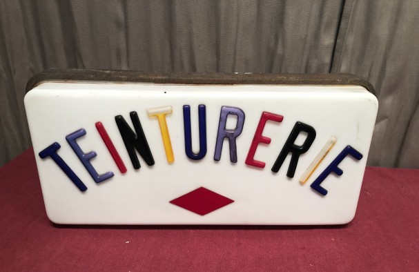 Old dry cleaners sign.