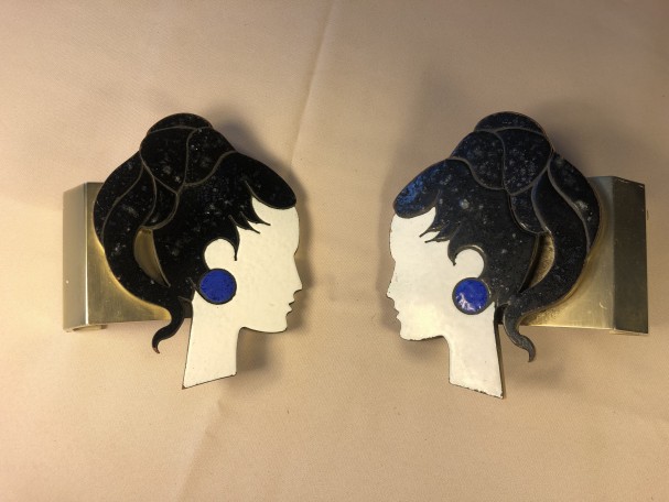 Hair salon door handles.