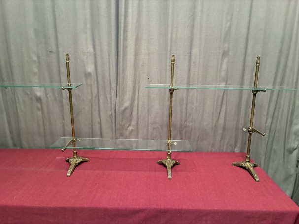 A collection of old shop shelf brackets.