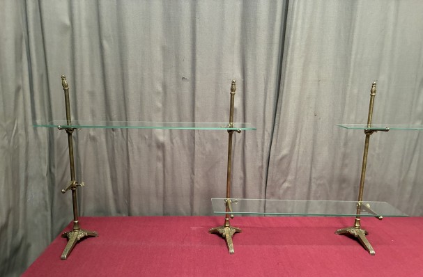 A collection of old shop shelf brackets.