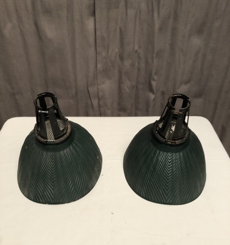 Early 20th century pair of shop lamps.