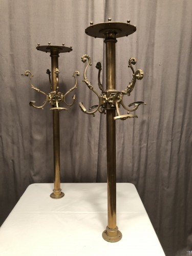 Pair of coat racks, hats.