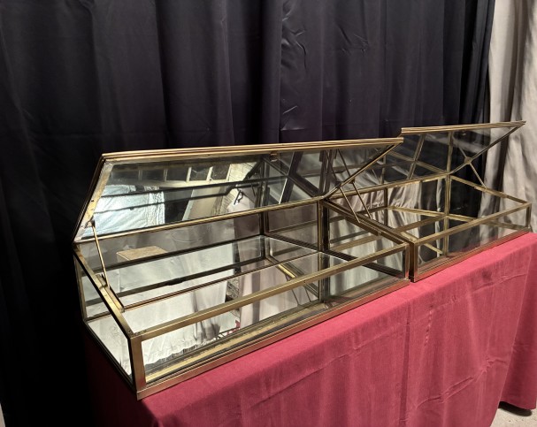Antique pair of shop counter display cases.