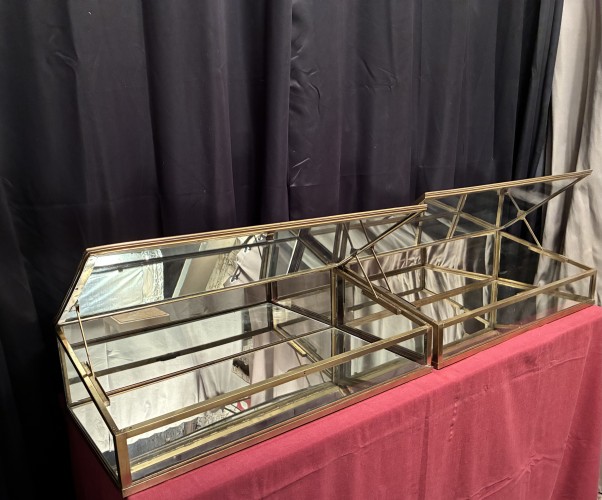 Antique pair of shop counter display cases.