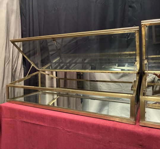 Antique pair of shop counter display cases.
