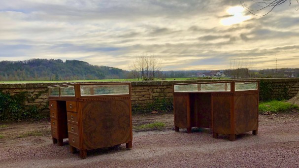 Pair of shop counters display cases.(sold)