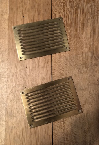 Pair of old cash register plates, change given.