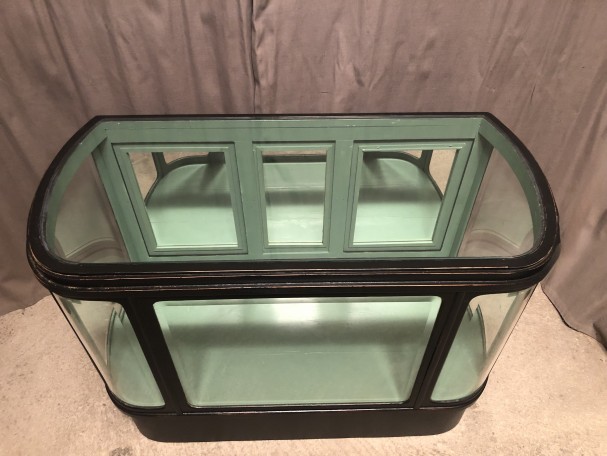 Antique shop display counter unit.