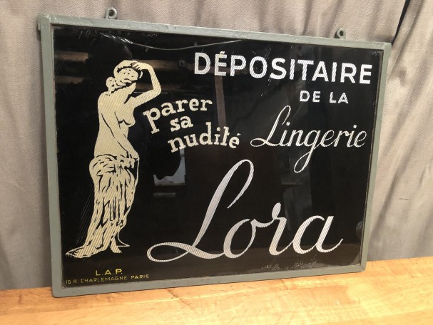 Former women's lingerie sign.