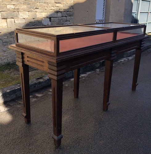 Large double oak display case.