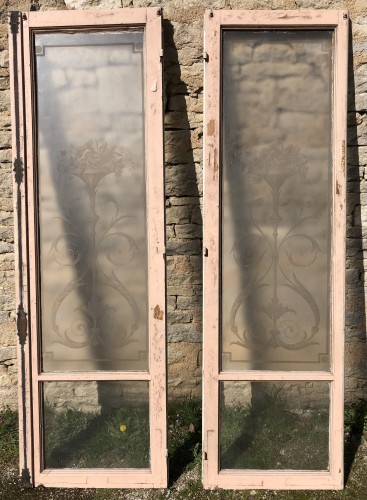 Old decorated double glass window.